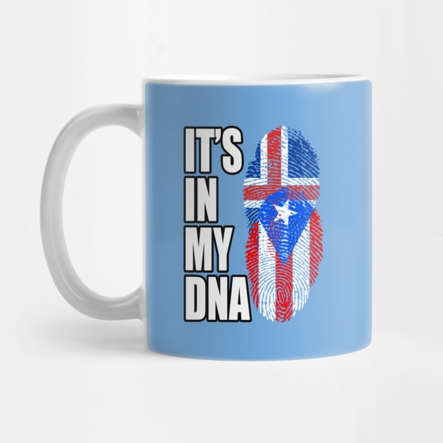 Puerto Rican And Icelandic Mix DNA Flag Heritage by Just Rep It!!